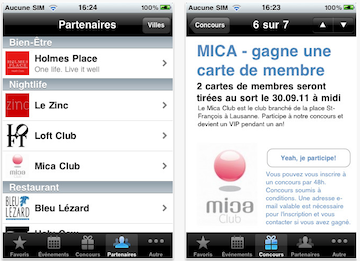 Screenshots of MyCityMag iPhone app
